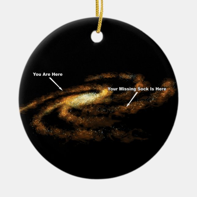 Your Missing Sock Is Here Milky Way Galaxy Ceramic Tree Decoration (Front)