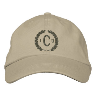 Your Monogram 3 Letters and Laurels Embroidery Embroidered Hat