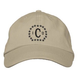 Your Monogram 3 Letters and Stars Embroidery Embroidered Hat