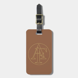 Your monogram "A&F" on "iced coffee" background Luggage Tag