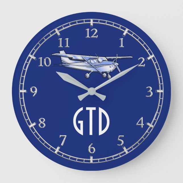 Your Monogram Aircraft Classic Cessna Flying on a Large Clock (Front)