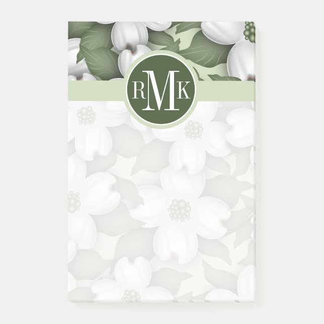 Your Monogram | Dogwood Tree Blossoms Post-it Notes (Front)