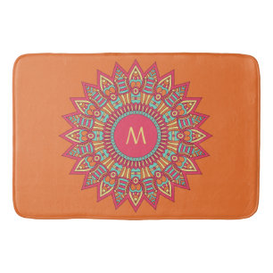 Your Monogram in a Boho Frame bath mats