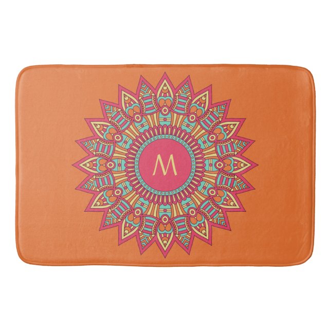 Your Monogram in a Boho Frame bath mats (Front)