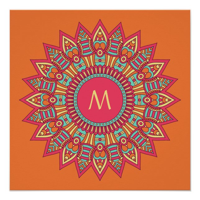 Your Monogram in a Boho Frame custom poster (Front)