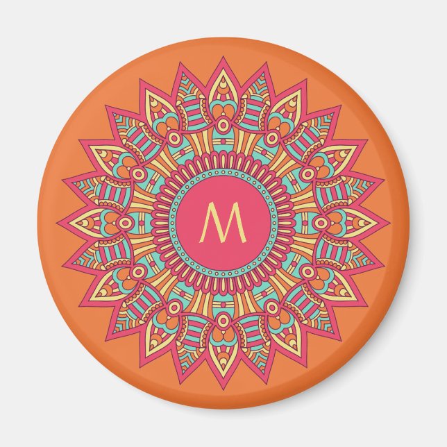 Your Monogram in a Boho Frame magnet (Front)