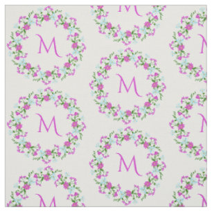Your Monogram in a Flower Frame custom fabric
