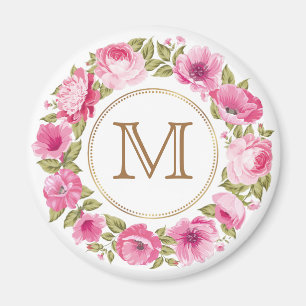 Your Monogram in a Flower Frame magnet
