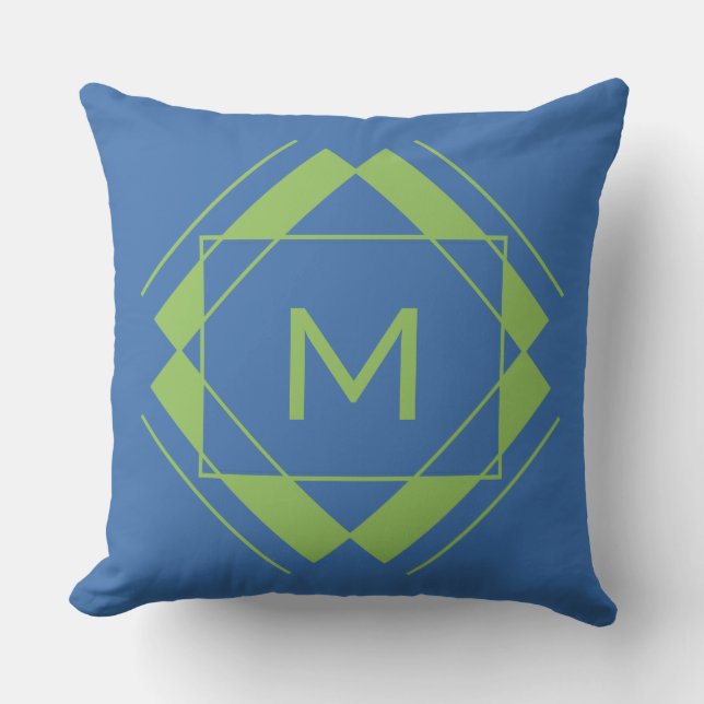 Your Monogram in a Geometric Pattern throw pillow (Front)