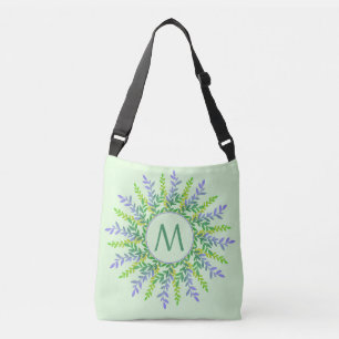 Your Monogram in a Leaf Frame custom bags
