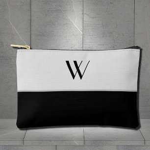 Your monogram in black&white accessory pouch