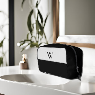 Your monogram in black&white dopp kit