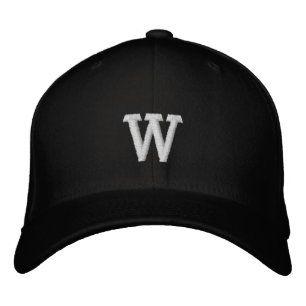 Your monogram in black&white embroidered hat