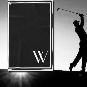 Your monogram in black&white golf towel