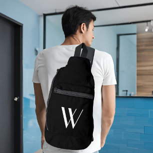 Your monogram in black&white   sling bag
