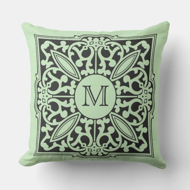 YOUR MONOGRAM in decorative frame custom pillows (Front)