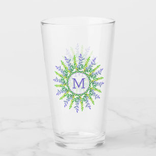 Your Monogram in Leaf Frame pint glass