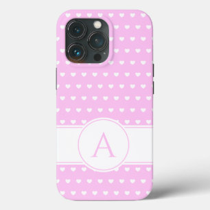 Your Monogram Lovely Pastel Pink And White Case