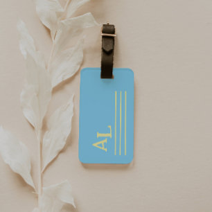 Your Monogram Style Blue and Yellow Luggage Tag