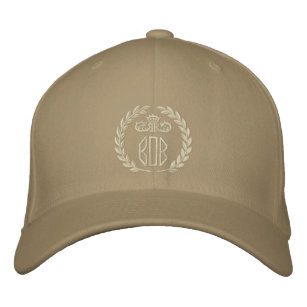 Your Monogram Up to 3 Letters Laurels Embroidery Embroidered Hat