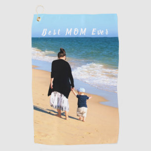 Your Mum Photo Golf Towel Gift with Custom Text