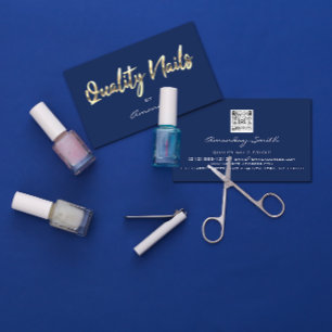Your Nail Salon’s Brand with Quality Nails Script  Business Card