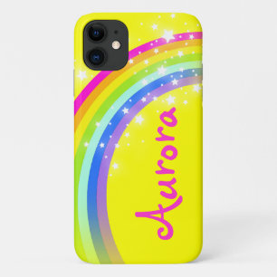 "Your name" (6 letter) rainbow yellow ipod case
