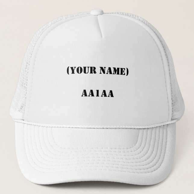 (YOUR NAME)AA1AA TRUCKER HAT (Front)