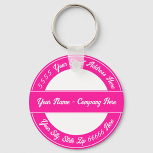 Your Name Address Custom Font and Colours Keychain