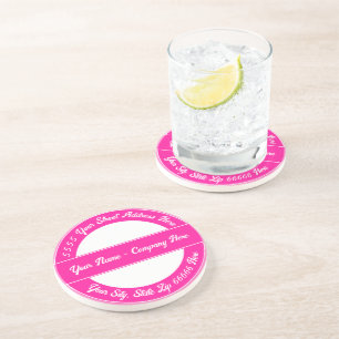 Your Name Address Font and Colour Sandstone Coaste Coaster