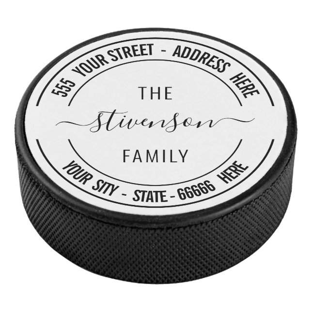 Your Name Address or Custom Text Personalized Hockey Puck (3/4)