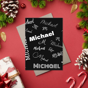 Your name and monogram custom pattern black acrylic invitations