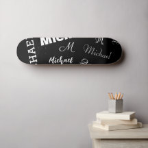 Your name and monogram custom pattern black
