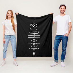 Your Name as Alien Glyphs Unique Black Fleece Blanket