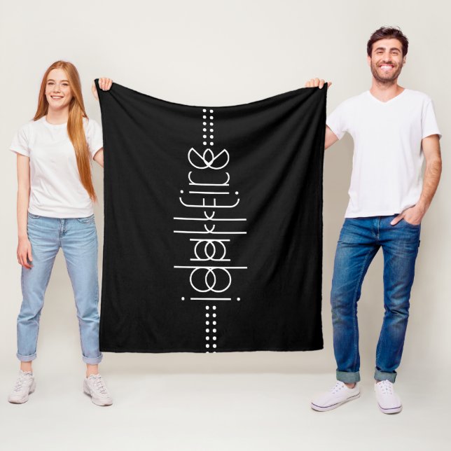 Your Name as Alien Glyphs Unique Black Fleece Blanket (In Situ)