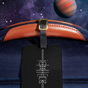 Your Name as Alien Glyphs Unique Black Luggage Tag