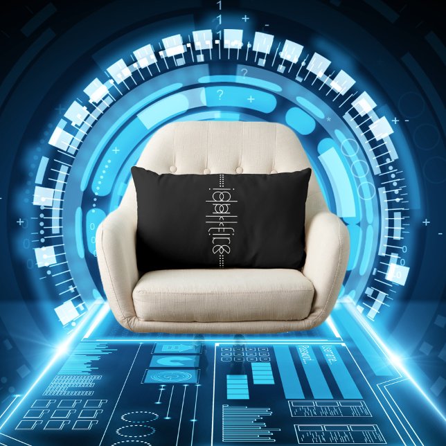 Your Name as Alien Glyphs Unique Black Lumbar Cushion (Creator Uploaded)