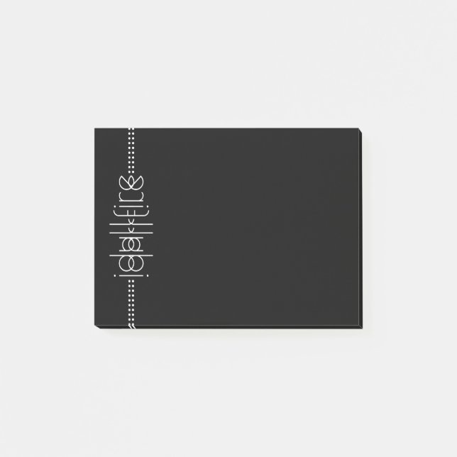 Your Name as Alien Glyphs Unique Black Post-it Notes (Front)