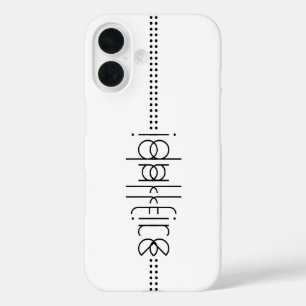 Your Name as Alien Glyphs Unique White iPhone 16 Case