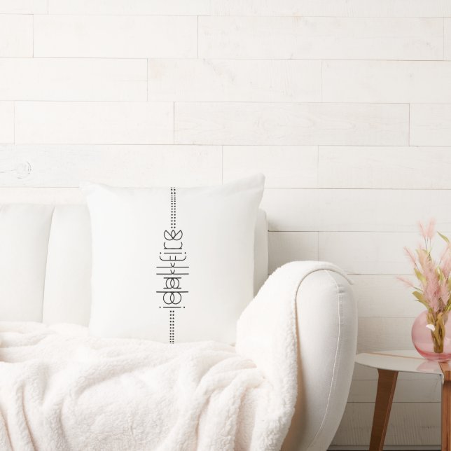 Your Name as Alien Glyphs Unique White Cushion (Couch)