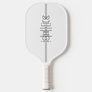 Your Name as Alien Glyphs Unique White Pickleball Paddle