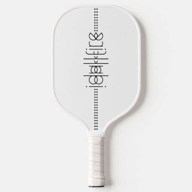 Your Name as Alien Glyphs Unique White Pickleball Paddle (Front)