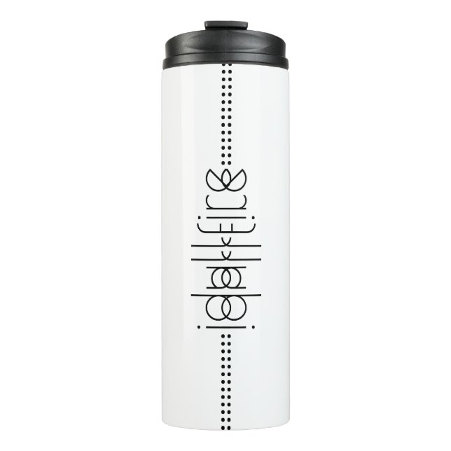 Your Name as Alien Glyphs Unique White Thermal Tumbler (Front)