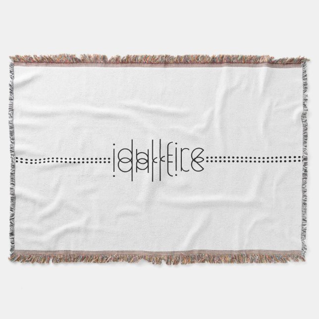Your Name as Alien Glyphs Unique White Throw Blanket (Front)