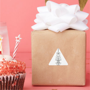 Your Name as Alien Glyphs Unique White Triangle Sticker