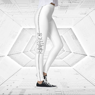 Your Name as Alien Glyphs White Leggings