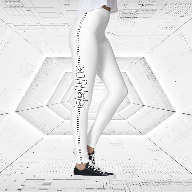 Your Name as Alien Glyphs White Leggings (Creator Uploaded)