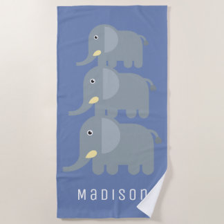 Your Name | At the Beach Elephants Towel