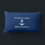 Your Name Beach House Anchor Blue Lumbar Cushion<br><div class="desc">Your Name Beach House Anchor Blue Lumbar Pillow Cushion.</div>