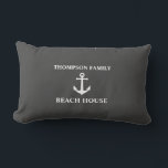 Your Name Beach House Vintage Anchor Ash Grey Lumbar Cushion<br><div class="desc">Your Name Beach House Vintage Anchor Ash Grey Lumbar Pillow Cushion.</div>